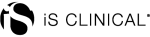 iS CLINICAL logo with stylized black circular emblem and clean uppercase wordmark